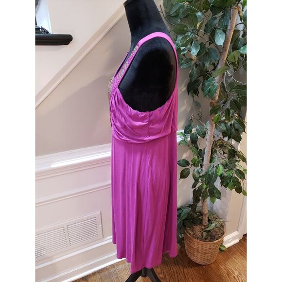 Apt. 9 Sheath Dress Women XL Pink Pleated Studded Wide Strap Scoop Neck Pullover - Picture 13 of 13